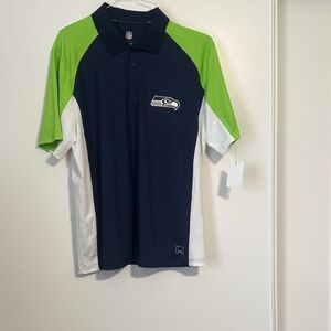 Stylish Seahawks Navy and Lime Polo Shirt